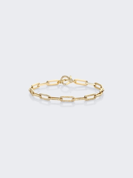 Diamond Pave Flat Cable Link Bracelet 18k Yellow Gold