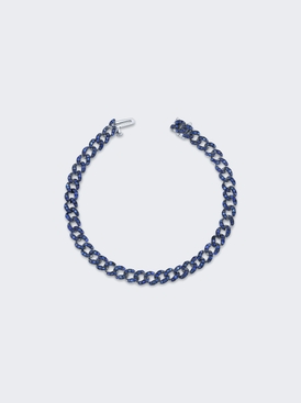 Blue Sapphire Mini Link Bracelet 18k White Gold