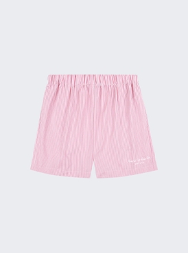Hotel Du Cap Cursive Poplin Short Pink And Thin White Stripe