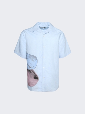 Balloon Embroidery Short Sleeve Shirt Light Blue