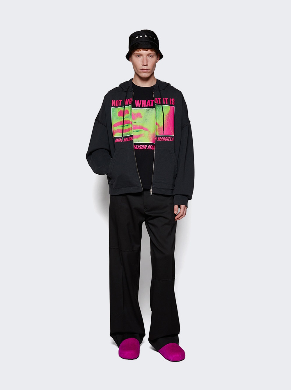 Printed Zip-up Hoodie Black | The Webster Printed Zip-up Hoodie Black | The Webster