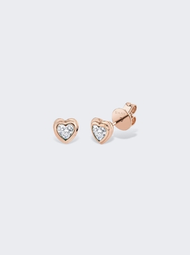 Diamond Bezel Heart Studs 18k Rose Gold