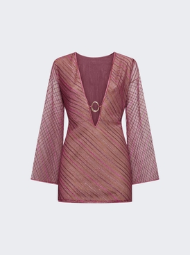 Shiny Stripes Kaftan Rose
