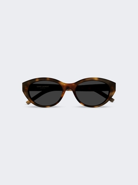 Rounded Cat-eye Sunglasses Shiny Medium Havana
