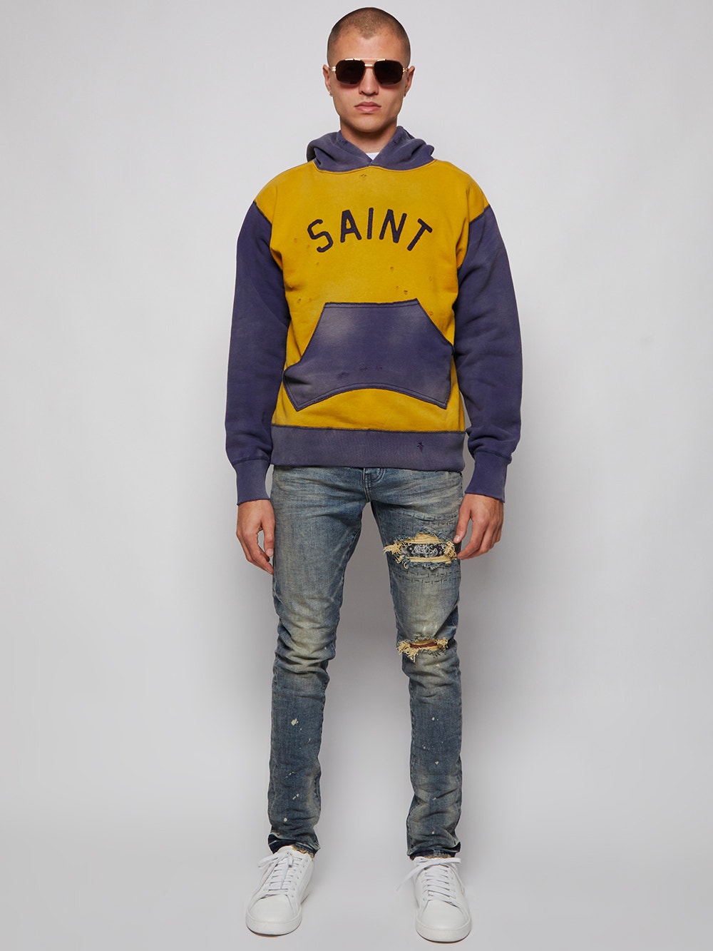 X Dr.woo Hoodie Yellow And Navy | The Webster