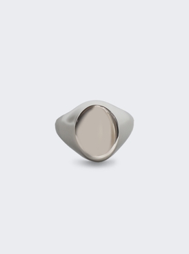 Minimal Logo Oval Signet Ring Polished Palladio