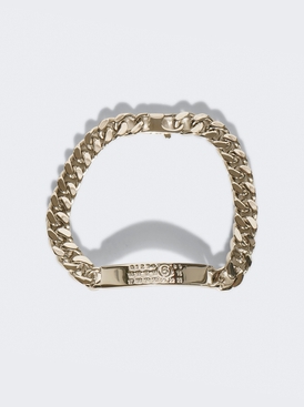 Minimal Logo Id Tag Curb Bracelet Polished Palladio