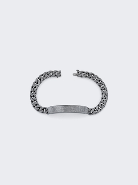 Diamond Pave Vignette Id Bracelet 18k Black Gold