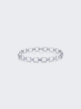 Diamond Square Link Bracelet 18k White Gold