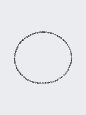 Black Diamond Elongated Hexagon Tennis Necklace 18k Black Gold
