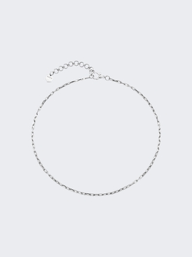 Baby Deco Link Necklace 18k Solid White Gold