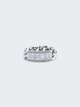 Mixed Diamond Link Ring 18k White Gold