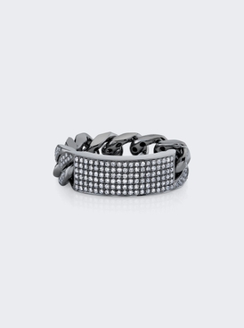 Pave Diamond Id Ring 18k Black Gold