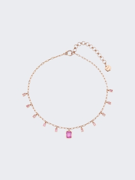 Pink Sapphire Baguette Drop Choker 18k Rose Gold