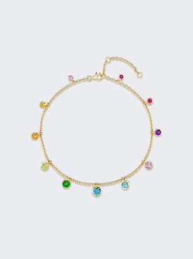 Rainbow Gradual Bezel Drop Necklace