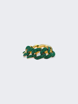 Green Garnet Essential Link Ring 18k Yellow Gold