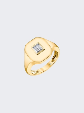 Baguette Diamond Pinky Ring 18k Yellow Gold