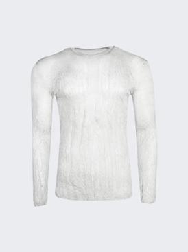 Facelift Wrinkled Long Sleeved Knit White