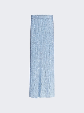Sequin Crochet Maxi Skirt Light Blue