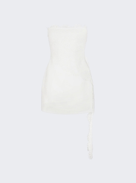 Asymmetric Lace Top Mini Dress Off White