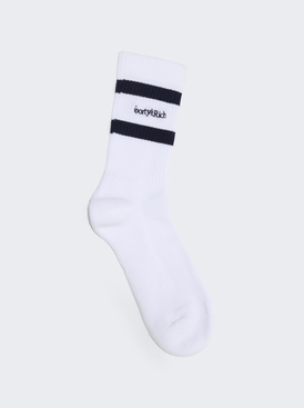 Serif Logo Socks White