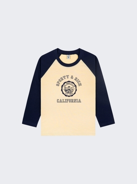 California Emblem Baseball Tee Almond And Dark Navy