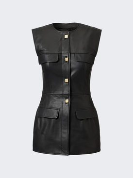Gia Leather Top Black