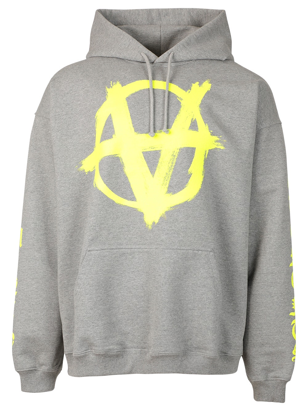 Double Anarchy Logo Hoodie Grey And Neon Yellow | The Webster Double Anarchy Logo Hoodie Grey And Neon Yellow | The Webster