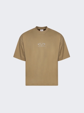 Oval Logo Cropped Tee Taupe