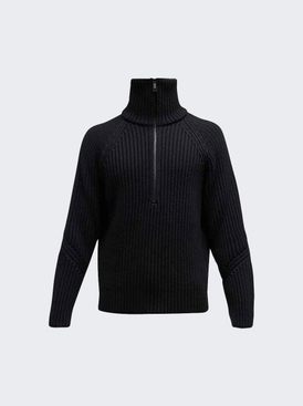 Half-Zip Mock Neck Knit Sweater Black Black