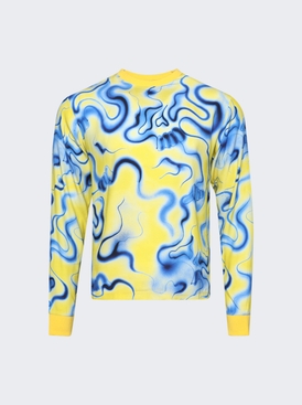 Allover Spirits Long Sleeve Tee Yellow And Blue