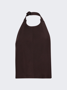 Backless Halter Neck Dark Brown