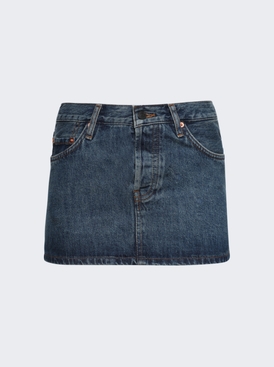 Denim Micro Mini Skirt Indigo