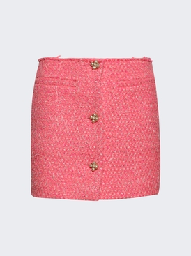 Deconstructed Tweed Skirt Hot Pink