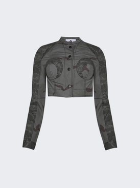 Regenerated Cropped Jacket Dark Grey