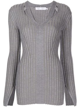 Merino Rib Knit V-neck Sweater