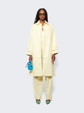 Faux Leather Trench Coat Yellow Butter secondary image
