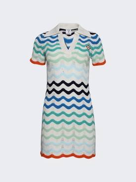 Wavy Crochet Dress Multicolor