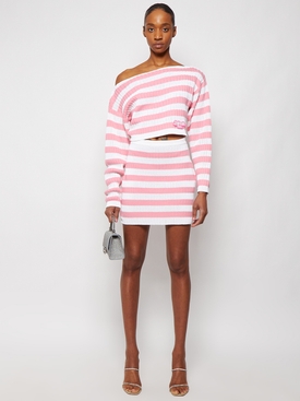 X Barbie Short Striped Knitted Skirt Pink secondary image
