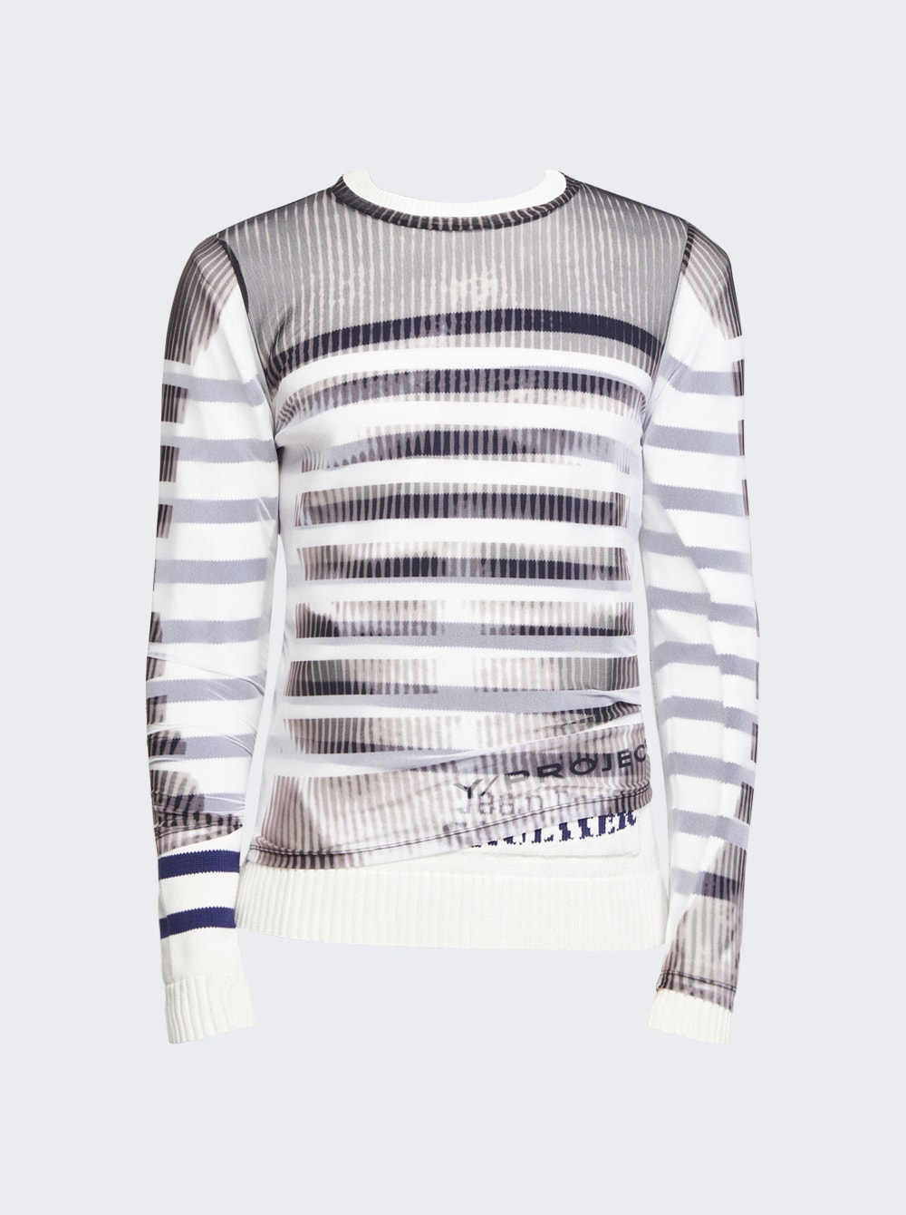 X Jean Paul Gaultier Marinière Sweater with Mesh Cover White X Jean Paul Gaultier Marinière Sweater with Mesh Cover White